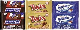 Šokoladiniai batonėliai "Minis Mix", 1362 g, 2 x "Snickers", 2 x "Twix" ir 2 x "Milky Way", po 227 g, 6 vnt.