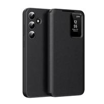 Originalus S-View atverčiamas išmanusis langelis Samsung Galaxy S26 Ultra S25 S24 S23 S22 telefonui, prabangus odinis dėklas su kortelių kišenėle Galaxy S22 5G juoda