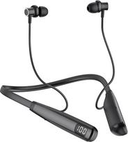 SOPPY ausinės ant kaklo "Bluetooth 5.4 In-Ear" ausinės su mikrofonu Belaidės ausinės IPX4 Sportinės ausinės belaidės bėgimui Lengvos ausinės Magnetinės ausinės su 80 valandų veikimo trukme - juodos spalvos