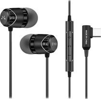 SoundMAGIC E11D USB-C ausinėse esančios stereofoninės ausinės su 10 mm garsiakalbiais Metalinis korpusas L formos kištukas Inline valdiklis HiFi garsas Juoda