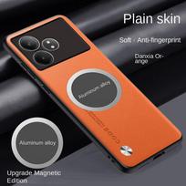 For OPPO Realme GT NEO 6 5 Se 3T 2 2T Case Soft Vegan Leather Magnetic Protective Back Cover Case For Realme GT 5 3 2 Pro shell For Realme GT 2 Pro oranžinė