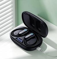 Sportinės "Bluetooth" ausinės su ausies kabliuku, ANC -30 dB triukšmo slopinimas, IPX7 atsparumas vandeniui, 96 valandų veikimo laikas, 16 mm garsiakalbis, ENC mikrofonas - saugus laikymas bėgimui, fitnesui ir naudojimui lauke