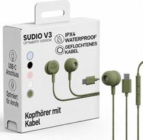 sudio V3 Essential Wired Kopfhörer mit Kabel | In Ear Kopfhörer mit USB-C Anschluss | Geflochtenes, Kabelbruch-sicheres Design | Integriertes Mikrofon | IPX4 Wasserschutz | Green