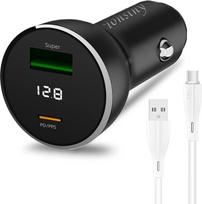 Supervooc-Autoladegerät mit 1,5m langem Kabel für OPPO Find X 9 8 Reno 15 14 12 8 N5 Warp-Autoladegerät für OnePlus Open 15 13 13 12 Nord 2T 2-Port-12-V-Zigarettenanzünder-Ladegerät für Realme 15 14 13