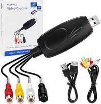 TCNEWCL RCA į USB 2.0 vaizdo grobtuvą, garso ir vaizdo įrašo keitiklis perduoda Hi8 VCR VHS DVD į skaitmeninį vaizdo įrašą, skirtą Windows 7 8 10 /XP/Vista/Mac OS