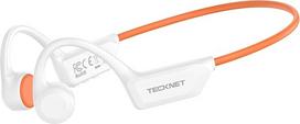 TECKNET "Bone Sound" ausinės "Bluetooth", "Bone Conduction" ausinės su mikrofonu, atviros ausinės sportui, skirtos važiuoti dviračiu, IPX5 vandeniui, 10H baterija, "Bone Conduction" ausinės, baltos spalvos