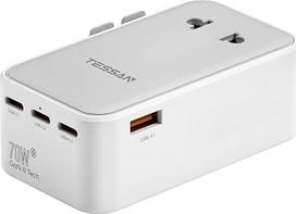 TESSAN Reiseadapter Weltweit PD 70W, kelionės adapteris visame pasaulyje su 3 USB C ir 1 USB A, Reisestecker Adapter Weltweit, Internationaler Steckdosenadapter für England USA Japan Thailand Australien