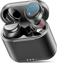 TOZO T6 "Bluetooth" ausinės, belaidės ausinės į ausis, jutiklinis valdymas, su belaidžiu įkrovimo dėklu, IPX8 vandeniui atsparios ausinės, "Bluetooth", įmontuotas mikrofonas, aukščiausios kokybės gilaus boso ausinės sportui,