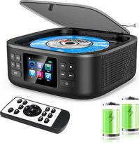 Tragbarer CD grotuvas,CCHKFEI Boombox Tragbarer CD grotuvas Bluetooth & Radio FM mit Dual Stereo Lautsprecher Unterstützung USB/AUX-Kopfhöreranschluss Discman Wiederaufladbar CD grotuvas Tragbar