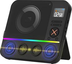 Tragbarer CD Player Bluetooth, Boombox Desktop CD-Player mit Bluetooth FM-Radio und RGB LED-Anzeige Integrierte Dual-Lautsprecher Unterstützt USB/AUX für Hause Camping Tragbare CD-Players