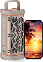 TRAVOR Tragbare Bluetooth Lautsprecher mit Magnetbefestigung, Robustes Vollaluminium-Outdoor-Lautsprecher, 45W, IP68 wasserdicht, 25 Stunden Akkulaufzeit für Zelten, Reisen & Strand, Wüstenchampagner