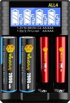 Universalus baterijų įkroviklis, C tipo greitojo įkrovimo įlanka AA AAA baterijoms - 1,5 V/1,2 V Li-Ion, Ni-MH, Ni-CD, 14500 ličio baterijoms