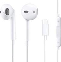 USB C ausinės "iPhone 17/16/16/16e/15 Pro Max/Plus", C tipo laidinės ausinės (mikrofonas ir nuotolinio valdymo pultas), slopinančios triukšmą, skirtos "iPad Pro", "Galaxy S23/S22/S21/S20/Ultra Note10/20", "Pixel