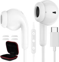 USB C ausinės "Samsung S26 Ultra S25 S24 S23 S22 A54 A56 A17", ausinės į ausis su kabeliu "HiFi Stereo" ausinės su mikrofonu ir garsumo valdymu, skirtos "iPhone 17 Pro Max 16 15 Plus", "Google
