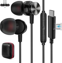 USB C ausinės "Samsung Galaxy S25", S25+S24, S23 FE Ultra, laidinės ausinės su įkrovimo prievadu, skirtos "iPad 11", "10", "iPhone 15", "16 Pro", laidinės ausinės su mikrofonu ir