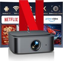 Vaizdo kameros 4K suderinamos su "Netflix", ZOOMCAT Smart Beamer mit Elektrischer Fokus & 4D Keystone, "WiFi 6" / "Bluetooth 5.3", 1080P ir HDR10+, 1000 ANSI Heimkino Projektor für Streaming ohne TV-Stick