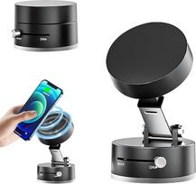 Vakuuminis siurbimo magnetinis laikiklis, mobiliojo telefono laikiklis, automobilinis magnetinis telefono laikiklis, universalus siurbimo taurės mobiliojo telefono laikiklis, su reguliuojama teleskopine ranka, 360° besisukantis magnetinis automobilio laik