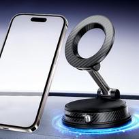 Vakuuminis mobiliojo telefono laikiklis automobilyje Mag-Safe automobilinis laikiklis, 2026 Mobiliojo telefono laikiklis automobilyje Vakuuminis siurbimo puodelis 20 x N56 Magnetai 360° pasukamas Karščiui atsparus virtuvės automobilis Odinė konstrukcija i