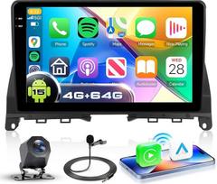 VECHTEL 4G+64G Autoradio Android 15 für Mercedes-Benz C-Klasse W204 S204 2007-2014, 9'' Incell HD Touchscreen mit Drahtlos Carplay Android Auto GPS Wi-Fi USB Bluetooth FM RDS Radio Rückfahrkamera