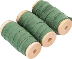 Velvet juostos rinkinys 3/8 colių x 10 jardų Medinė ritė Audinys apdaila Ekologiškas 3 ritiniai x 5 jardai Kalėdų vainikas apdaila Rankų darbo amatai Ornamentai Dovanų pakavimas (žalias)