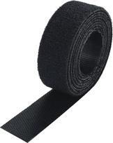 Velcro kabelių raiščiai Juodi velcro kabelių raiščiai su mikro kabliukais, 16 mm pločio, įvairaus ilgio, suvynioti į ritinėlį / 16 mm x 8 m