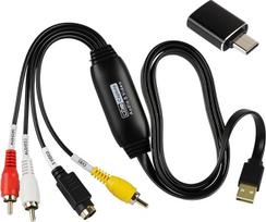 VHS į skaitmeninį konverterį USB 2.0 - vaizdo įrašymo kortelė iki 1080P VHS, AV ir S-Video adapteris, VHS į DVD kompiuteryje, PAL/NTSC, Windows ir Mac OS