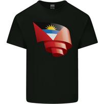 Curled Antigua and Barbuda Flag Day Football Unisex T-shirt S