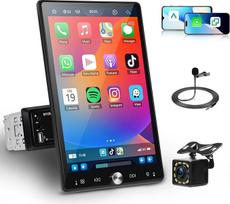 Vieno DIN automobilio stereofonija su 10,4 colio jutikliniu ekranu ir belaidžiu "Carplay Android" radiju, Hodozzy Vieno DIN vertikalaus ekrano automobilinė garso aparatūra su "Bluetooth", FM/RDS, SWC/USB/AUX automobilinis daugialypės terpės grotuvas +