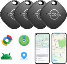 VOCOlinc Android Tag Alternative 4er Pack, Smart Key Tracker Kompatibel mit Apple Wo Ist & Google Mein Gerät Finden APP, Bluetooth Key Finder für Geldbeutel/Gepäck/Taschen/Koffer, IP67 Wiederaufladbar