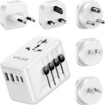 VYLEE kelioninis adapteris visame pasaulyje, G/D/A/I/C tipo, universalus kelioninis kištukas su 2 USB A + 2 USB C, tarptautinis kištukinis lizdas, universalus adapteris JAV, Anglijoje, Japonijoje, Maldyvuose, Šri Lankoje, Australijoje
