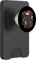 Weihnachtsmann-Katze mit heißem Kakao PopSockets PopWallet für MagSafe