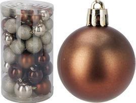 Well Home Christbaumkugel-Set, 60 Stück, Bernsteinfarben, Verschiedene Designs und Ausführungen