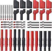 WMYCONGCONGONG 6 vnt. 4 mm bananų kištukų vyriškos sukraunamos jungtys su bananų lizdo adapteriais + 6 vnt. 4 mm moteriškų bananų kištukų kištukinių lizdų + 6 vnt. apgaubtų 4 mm bananų kištukų, sulituotų "pasidaryk pats" bananų kištukų