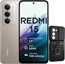 XIAOMI Redmi 15 išmanusis telefonas 5G, 8GB/256GB, 6,9", patogus akims, baterija 7000 mAh, greitasis įkrovimas 33 W ir atvirkštinis įkrovimas 18 W, įskaitant dėklą (pilkos spalvos)