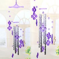 Pop Creative Heart plastikinis krištolinis 4 metaliniai vamzdeliai vėjo varpeliai dofinas namų sodo dekoras meilužiui žalia