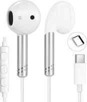 yobola USB C ausinės su kabeliu, ausinės su mikrofonu ir garsumo reguliatoriumi, HiFi Stereo Bass, patogios C tipo ausinės iPhone, Samsung, Huawei, išmaniesiems telefonams, planšetiniams kompiuteriams