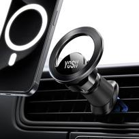 YOSH MagSafe automobiliniam laikikliui Ventiliacija Lengvas dizainas Magnetinis automobilinis telefono laikiklis 360° kampu besisukantis magnetinis telefono automobilinis laikiklis iPhone 17/16/15/14/14/13/12 serijai ir MagSafe mobiliųjų telefonų dėklams