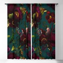 Laukinių gėlių puokštė Botaniniai gėlių langų užuolaidos valgomojo zonai svetainei Modernios užuolaidos svetainei 50W160H(CM)x2Panel&Hook