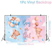 Gender Reveal Backdrop Photocall Ggender Reveal Party Banner Background Happpy Birthday Pary Decor Kids Boy Girl Baby Shower white