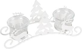 Žvakidė Kalėdų elnias rinkinys - metalinė žvakidė Kalėdų žibintas Stiklo uraganas Elnias Žvakidė dekoracijos Kalėdų dekoracijos Vidaus stalo dekoracijos Dangtis Židinys (balta)