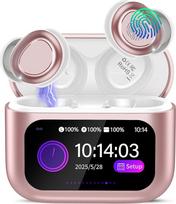 ZYHKON "Bluetooth" ausinės, "Bluetooth 5.4" miego ausinės ausyse su jutikliniu ekranu, 48 val. trukmės mini ausinės su "HiFi" garsu / 5 ekvalaizerio režimais / ENC triukšmo slopinimu, belaidės ausinės šoniniams miegaliams