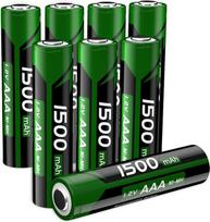 [1500mAh] AAA įkraunama baterija, 1,2 V patobulintos NI-MH patvarios AAA baterijos, skirtos fotoaparatams, žaislams, nuotolinio valdymo pulteliams, buitinei technikai ir kt., 8 vnt.