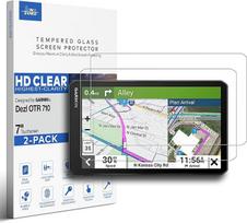 [2 pakuotės] Apsauginis stiklas Garmin Dezl LGV700/OTR700/LGV710/OTR710/LGV720/OTR720 GPS navigatoriams su 7 colių jutikliniu ekranu | Apsauga nuo įbrėžimų (HD Clear)