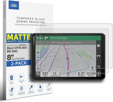 [2 pakuotės] Grūdinto stiklo ekrano apsauga Garmin Dezl LGV800/LGV810/LGV820/RV 890 GPS navigatoriams su 8 colių jutikliniu ekranu, pritaikyta pirštinėms, su mikrofono skyle, apsauganti nuo atspindžių (matinė)