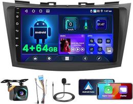 [4+64G] Android automobilinis radijas Suzuki Swift 2011-2017 su belaidžiu Carplay Android automobiliu, 9 colių IPS jutiklinio ekrano radijas su Bluetooth 5.0/GPS/atsukimo kamera/FM/RDS/WiFi/SWC