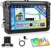 [4G + 64G] Motorsi automobilinis radijas VW Golf 5 6 Polo Passat Seat, Android 15 Wireless Carplay automobilinis radijas 2-DIN 8 colių HD jutiklinis ekranas Android automobilinis radijas su Bluetooth 5.0 EQ GPS FM/RDS WiFi Dual USB