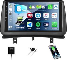 [4G + 64G 8Core] CAMECHO "Android 15" automobilinis radijas su navigacija "Renault Clio 3" 2006-2012 m., Dvigubas DIN 9 colių automobilinis radijo imtuvas su jutikliniu ekranu ir "Carplay" "Android" belaidžiu "Bluetooth 5.0" FM/RDS Mirror Link EQ