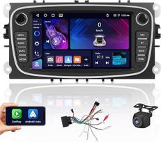[4G + 64G] Hikity Android 13 Autoraido Ford Focus C-Max Mondeo Galaxy S-Max Belaidis Carplay Android automobilio 7 colių radijo navigacija su 32EQ FM/RDS GPS WiFi Bluetooth 1280 x 720 pikselių MIC galinio vaizdo kamera