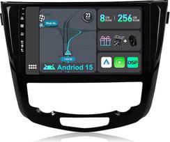 [8GB + 256GB] "Android 15" automobilinis radijas "Nissan X-Trail Qashqai j11 Rouge" (2014-2018 m.)-[Integruotas "CarPlay"/"Android Car"/"DSP/GPS]-10.1 colių IPS 2.5D kamera + MIC-DAB/Mirror Link/Bluetooth 5.0/360 kamera
