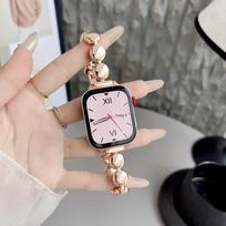 Metalinė grandinėlės apyrankė, skirta Huawei GT5, Xiaomi 9 Pro, Apple S11, iWatch 1098SE - Mažų taškelių dizainas Redmi Watch4/5 rožinio aukso spalvos